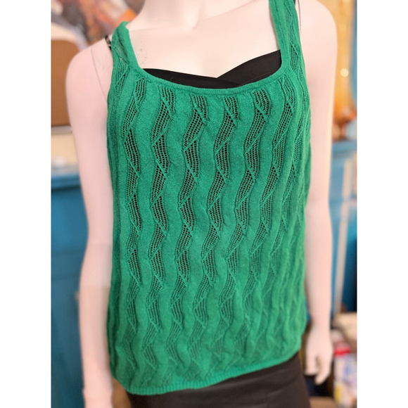 FUTURE COLLECTIVE Tops - FUTURE COLLECTIVE Green Knit Tank Top XL